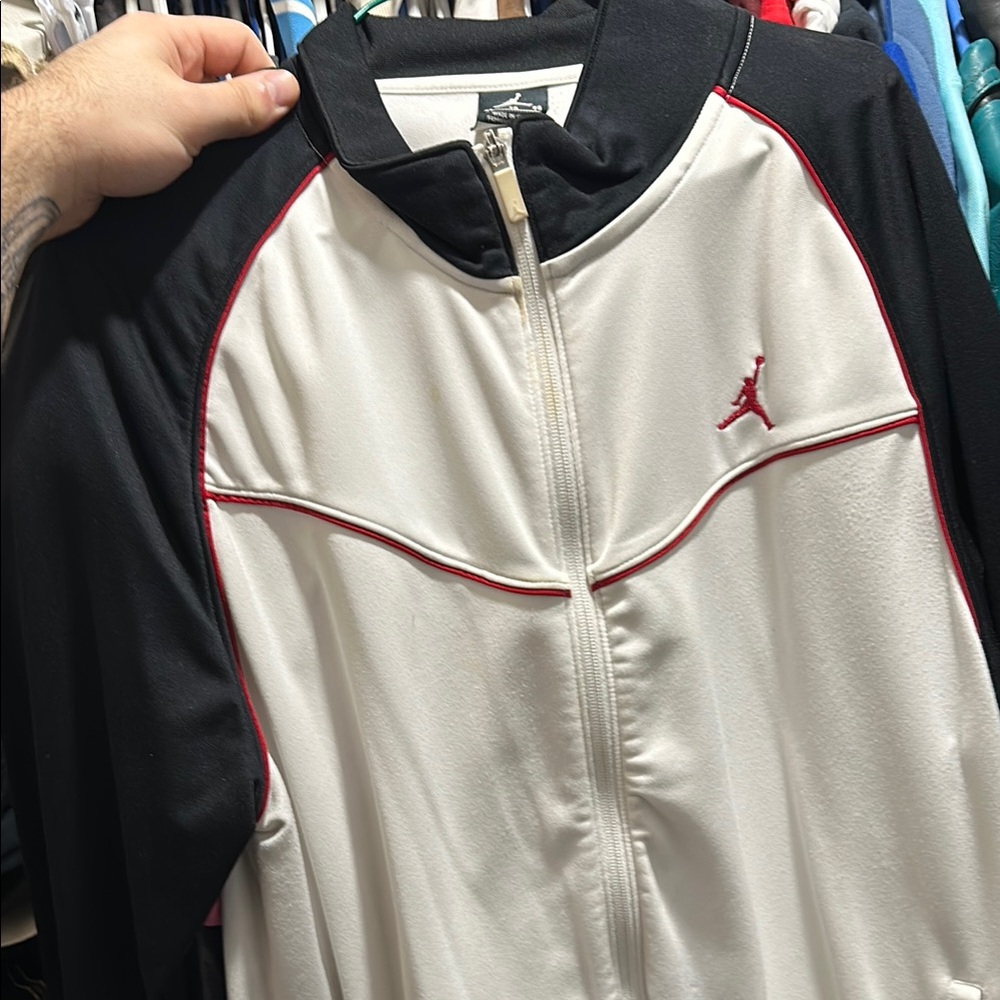 Jordan Black and White Zip Up Sweater